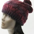 SWRUBDAH20744PUR - POM POM WINTER BEANIE HAT AND CAP