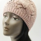 SWRUBDAH2206PNK - KNITTED WINTER BEANIE HAT AND CAP