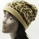 SWRUBDAH2897BRO - LEOPARD PRINT WINTER BEANIE HAT AND CAP