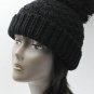 SWRUBDAH4087BLK - LARGE POM POM WINTER BEANIE HAT AND CAP