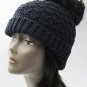 SWRUBDAH4087NVY - LARGE POM POM WINTER BEANIE HAT AND CAP