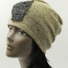 SWRUBDAH8345BEG - OWL BEANIE HAT AND CAP