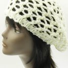 SWRUBDAH2210WHT- CROCHETED BERET HAT AND CAP