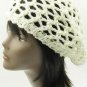 SWRUBDAH2210WHT- CROCHETED BERET HAT AND CAP