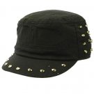 SWRUBDAH4233BLK - METAL SPIKE MILITARY STYLE HAT AND CAP