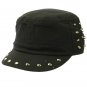 SWRUBDAH4233BLK - METAL SPIKE MILITARY STYLE HAT AND CAP