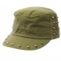 SWRUBDAH4233GRY - METAL SPIKE MILITARY STYLE HAT AND CAP