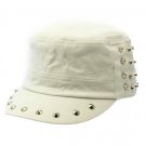 SWRUBDAH4233WHT - METAL SPIKE MILITARY STYLE HAT AND CAP