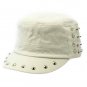 SWRUBDAH4233WHT - METAL SPIKE MILITARY STYLE HAT AND CAP