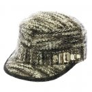SWRUBDAH4269BLK- WOOL BLEND MILITARY STYLE HAT AND CAP