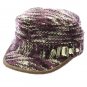 SWRUBDAH4269PUR- WOOL BLEND MILITARY STYLE HAT AND CAP