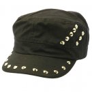 SWRUBDAH4516BLK - METAL SPIKE MILITARY STYLE HAT AND CAP