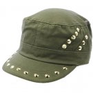 SWRUBDAH4516GRY - METAL SPIKE MILITARY STYLE HAT AND CAP