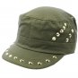 SWRUBDAH4516GRY - METAL SPIKE MILITARY STYLE HAT AND CAP