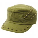 SWRUBDAH4516KHA - METAL SPIKE MILITARY STYLE HAT AND CAP