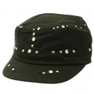 SWRUBDAH4738BLK - METAL LUCITE BEAD MILITARY STYLE HAT AND CAP