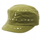 SWRUBDAH4738KHA - METAL LUCITE BEAD MILITARY STYLE HAT AND CAP