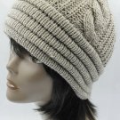 SWRUBBTH4212BEG- DOUBLE LAYERED WINTER BEANIE HAT AND CAP