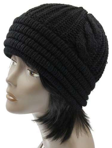 SWRUBBTH4212BLK- DOUBLE LAYERED WINTER BEANIE HAT AND CAP