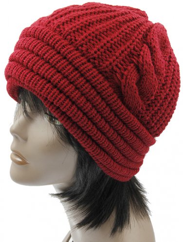 SWRUBBTH4212BUR- DOUBLE LAYERED WINTER BEANIE HAT AND CAP