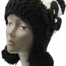 SWRUBBTH50721BLK- EAR FLAP WINTER BEANIE HAT AND CAP