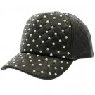 SWRUBNLH2417BLK - STICHED FAUX LEATHER HAT AND CAP