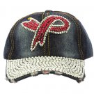 SWRUBKYH8175RDDBLU - BREAST CANCER AWARENESS RIBBON HAT AND CAP
