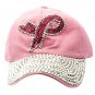 SWRUBKYH8175RDPNK - BREAST CANCER AWARENESS RIBBON HAT AND CAP