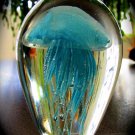 4" Glowing Light Blue Glass Jellyfish  SWEDJellyLightBlue45