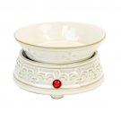 White 2 in 1 Candle Warmer - Fleur-De-Lis Design   SWED-CW244