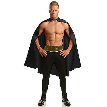 Black Super Hero Cape Men's Costume - SWWHC-00813CCH