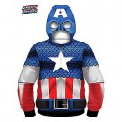 SZ Small Teen Captain America Mask Fleece Hoodie Costume - SWWHC-MEE1968MZ