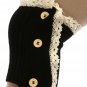LACE TOP BUTTON EMBELLISHED LEG WARMER  - SWRUB-HAA264140BLK