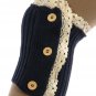 LACE TOP BUTTON EMBELLISHED LEG WARMER  - SWRUB-HAA264140BLU