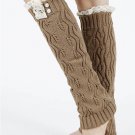 LACE TOP PEARL ACCENTED  LEG WARMER  - SWRUB-KYL8051BRO