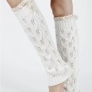 LACE TOP KNITTED  LEG WARMER - SWRUB-KYL8052WHT