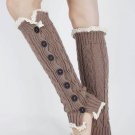LACE TOP AND BOTTOM KNEE HIGH  LEG WARMER - SWRUB-KYL8062BRO