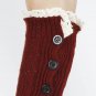 LACE TOP AND BOTTOM KNEE HIGH  LEG WARMER - SWRUB-KYL8062BUR