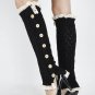 LACE TOP AND BOTTOM KNEE HIGH  LEG WARMER - SWRUB-KYL8063BLK