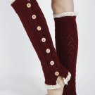 LACE TOP AND BOTTOM KNEE HIGH  LEG WARMER - SWRUB-KYL8063BUR