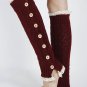 LACE TOP AND BOTTOM KNEE HIGH  LEG WARMER - SWRUB-KYL8063BUR