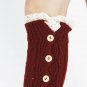 LACE TOP AND BOTTOM KNEE HIGH  LEG WARMER - SWRUB-KYL8063BUR