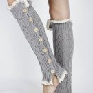 LACE TOP AND BOTTOM KNEE HIGH  LEG WARMER - SWRUB-KYL8063GRY