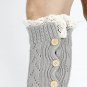 LACE TOP AND BOTTOM KNEE HIGH  LEG WARMER - SWRUB-KYL8063GRY