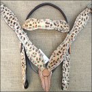 WESTERN LEATHER HORSE BRIDLE HEADSTALL BREAST COLLAR LEOPARD CHEETAH CRYSTALS - SWHILAS- HSZT131