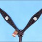 WESTERN LEATHER HEADSTALL BREAST COLLAR BROWN AB CRYSTAL BLING CONCHO - BHPA442DBCN043