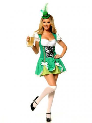 SZ SMALL Women's Sexy Irish Lass Costume - SWWHC-M1301MH