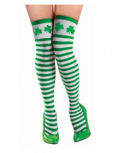 Standard Size St. Patrick's Day Striped Thigh Highs - SWWHC-378956AM