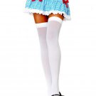Standard Size White Opaque Nylon Thigh High Stockings - SWWHC-LA6672