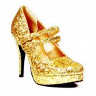 Size 9 Glitter Gold Mary Jane Show with 4" Heel - SWWHC-E421JANE-G